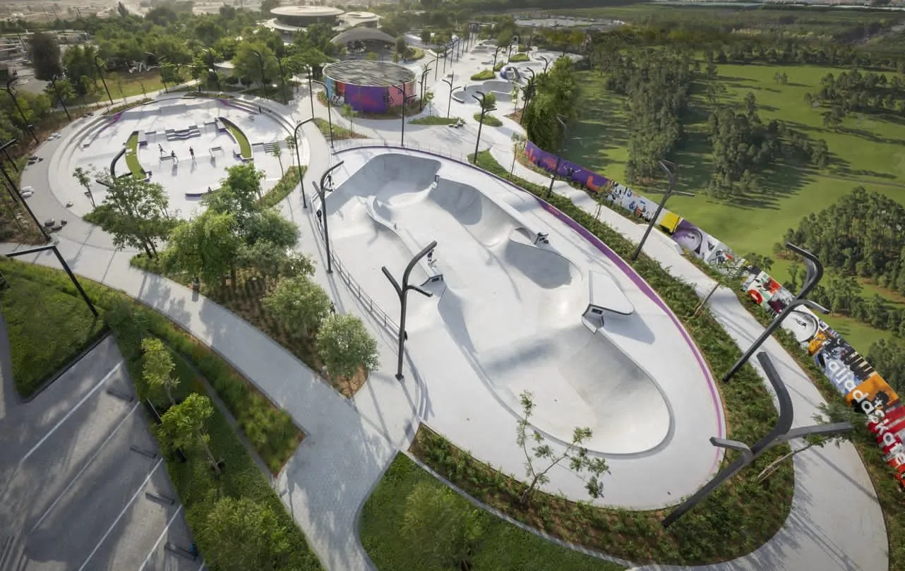 Skatepark et parc paysager d'Aljada, rendu du promoteur