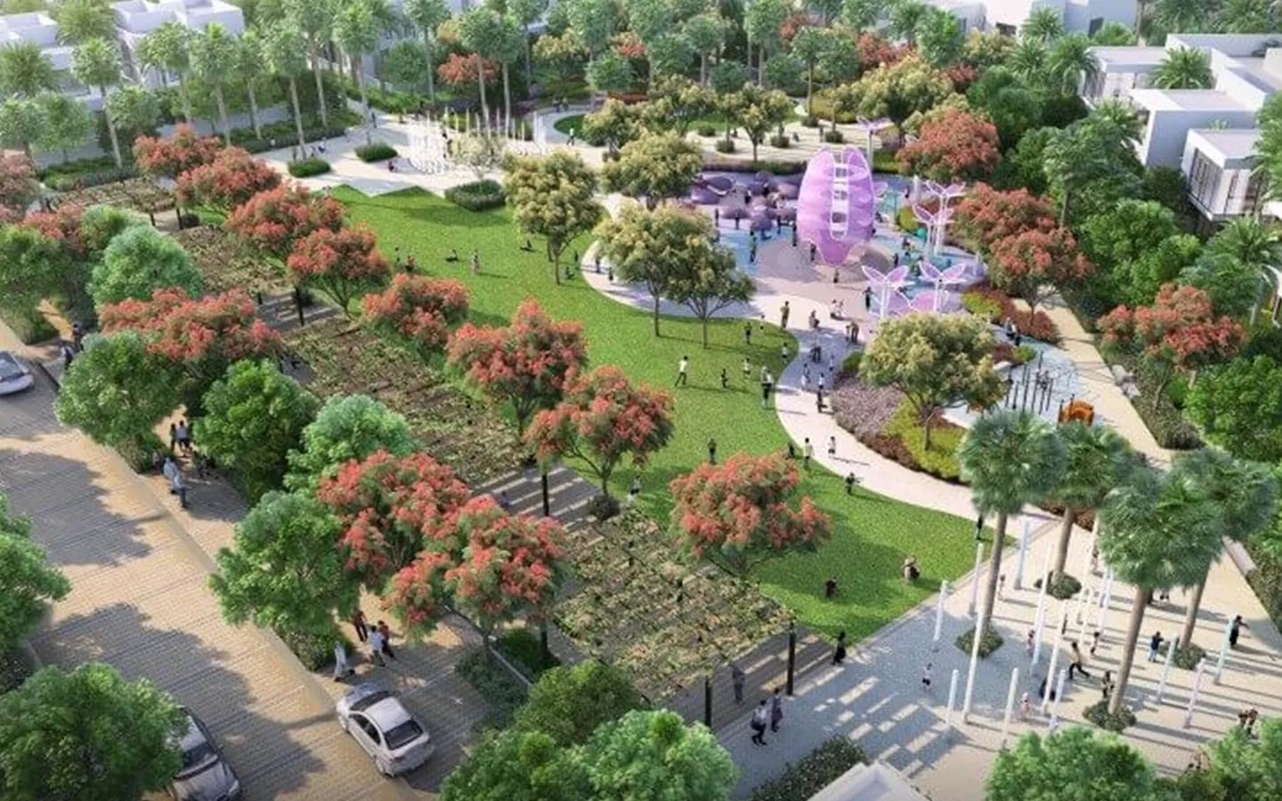 Parc central d'Uptown Al Zahia, rendu du promoteur